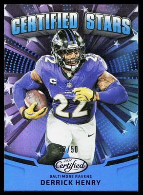 2025 Panini Certified Derrick Henry Certified Stars Blue Mirror