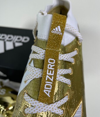 Adidas Adizero 8.0 Gold White Metallic Football Cleats Men's Size