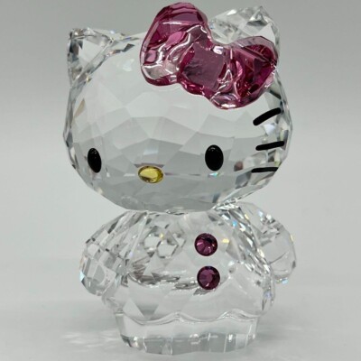 Swarovski Hello Kitty Crystal Figurine 2011 Pink Ribbon Limited