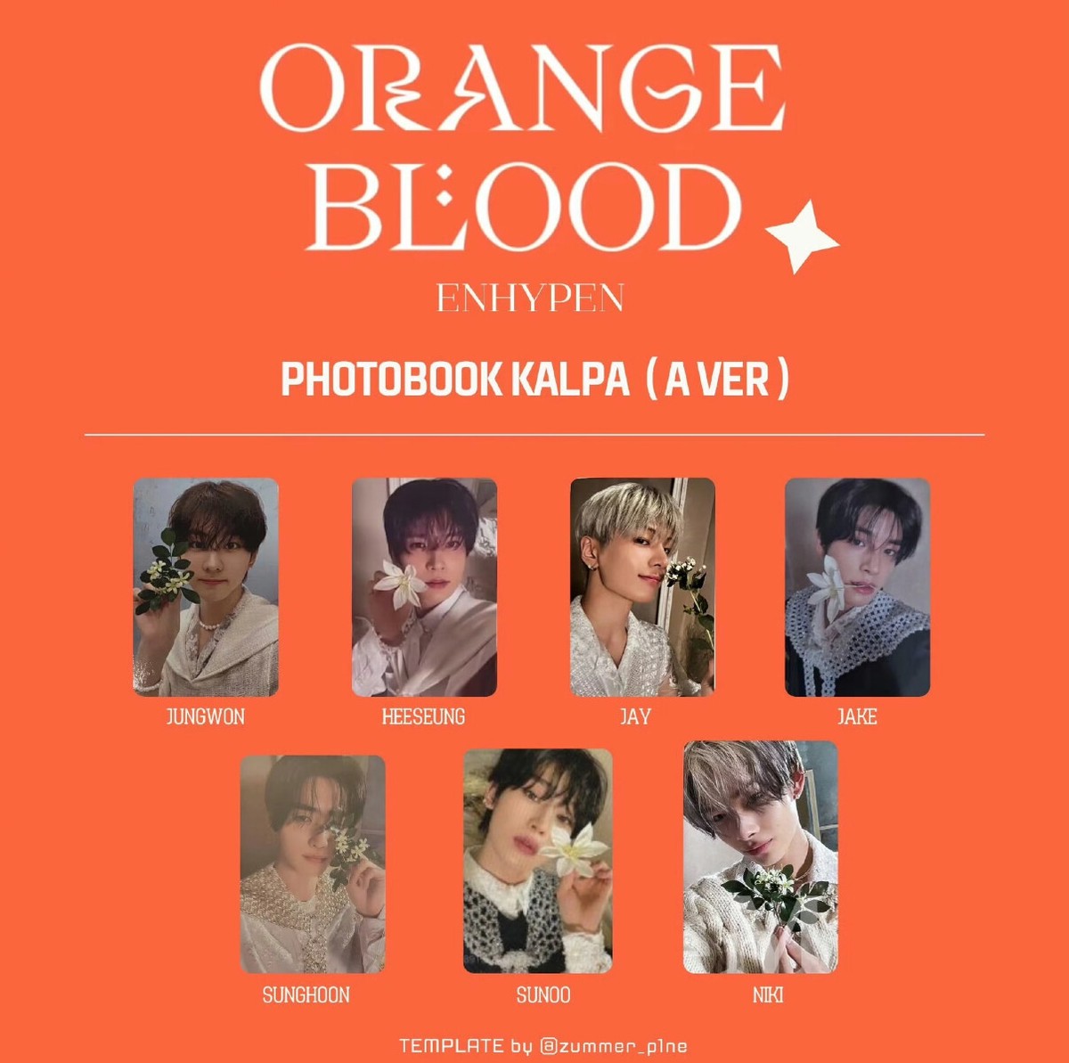 ENHYPEN ALBUM Mini6 Orange Blood Official Photocard【KSANA|KALPA