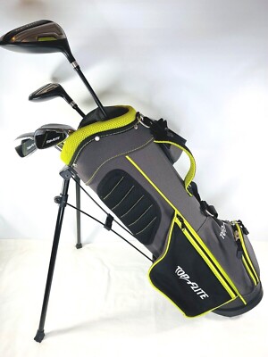 Golf Clubs, Top Flite Junior 5 Clubs Golf Set~Green/Gray kids Bag