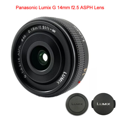 Panasonic Lumix G 14mm f/2.5 Lens H-H014 w Caps for Panasonic M4/3