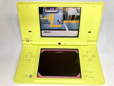 Nintendo DSi Lime Green TWL-001 with Pokemon Black Charger F/S