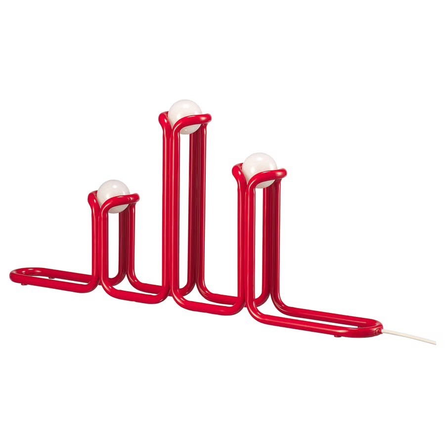 Gustaf Westman X Ikea STRÅLA LED Candelabra Metal Red Signed Box