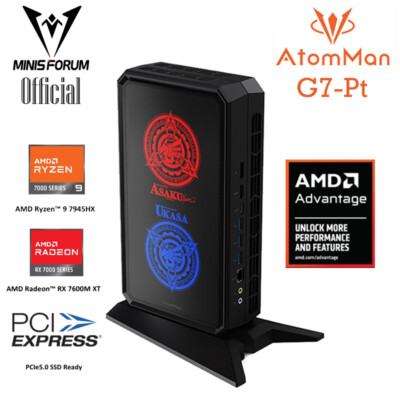 MINISFORUM AtomMan G7 Pt Mini PC Gaming AMD Ryzen 9 7945HX Radeon