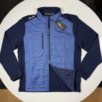 RLX Ralph Lauren Men Size Large Hybrid Golf Jacket Wool Blend Navy