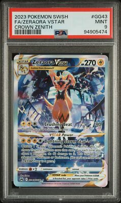 PSA 9 Zeraora Vstar Full Art GG43 2023 Pokemon Crown Zenith