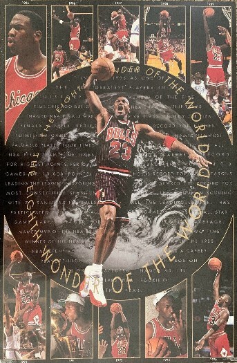 1997 COSTACOS BROS MICHAEL JORDAN 8TH WONDER POSTER #6123 VG