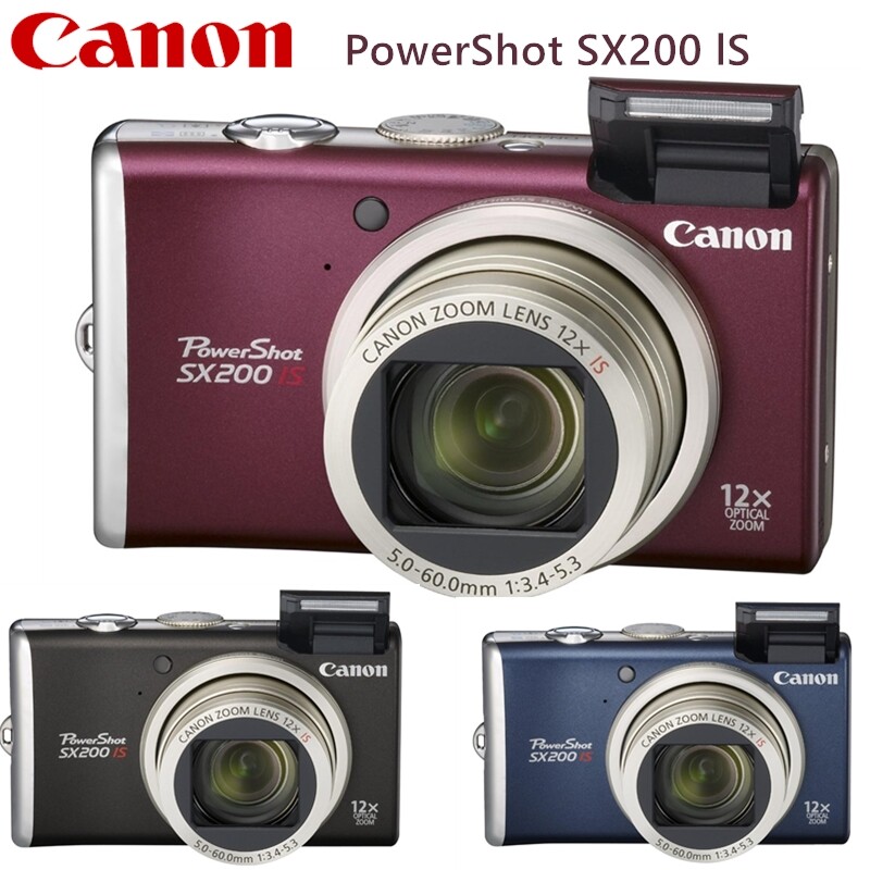 Canon PowerShot SX200 lS 12.1MP CCD Camera 12x Zoom 3.0-inch LCD