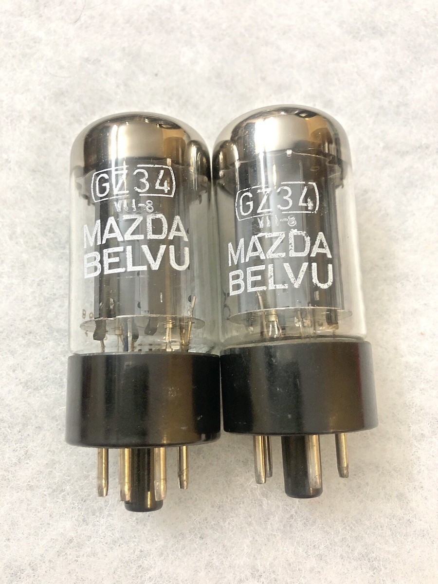 Mullard GZ34 5AR4 Mazda Belvu Label F32 NOS Testing Values Matched