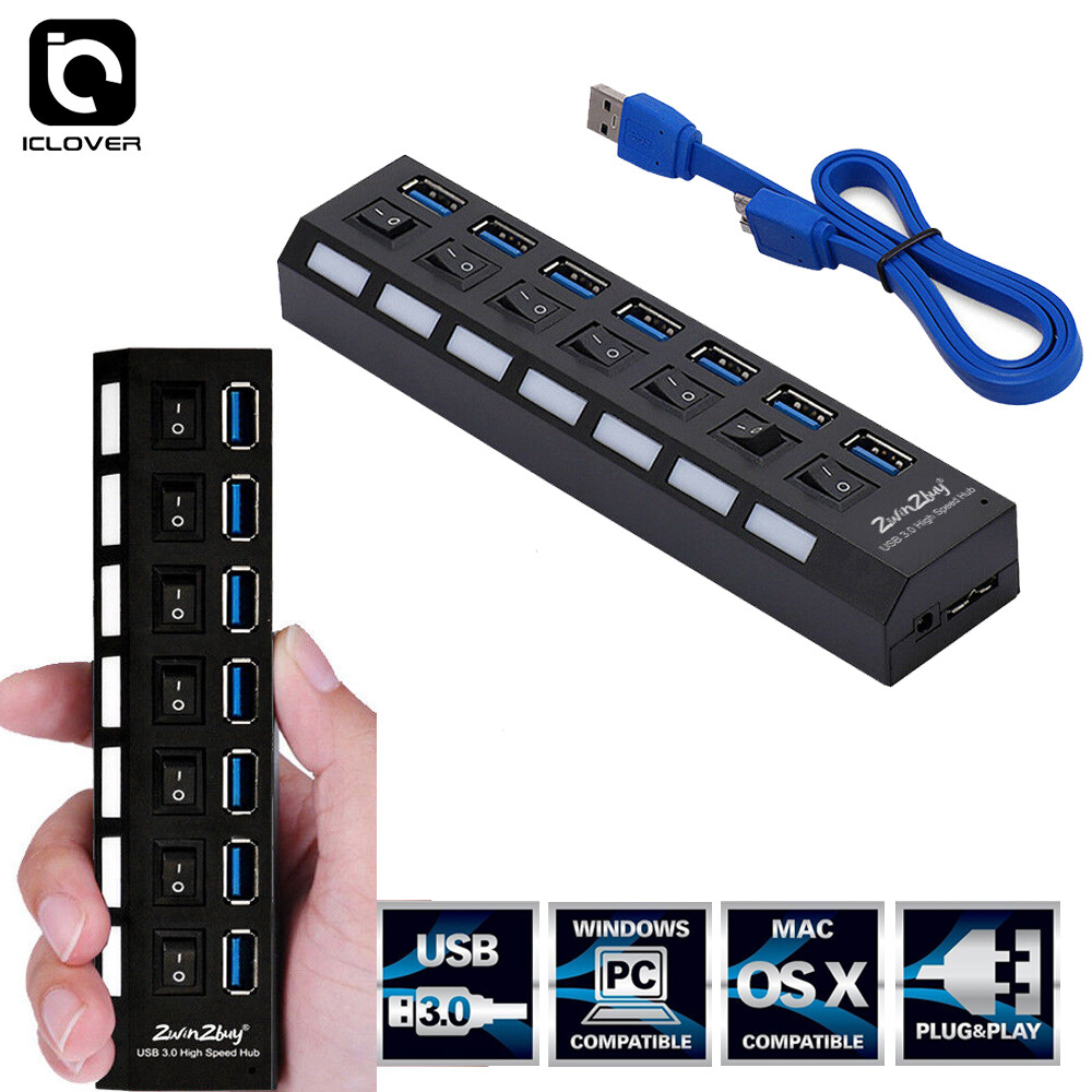 For PS4/Slim/Pro Hub 7Port USB 3.0 High Speed Extension Charger