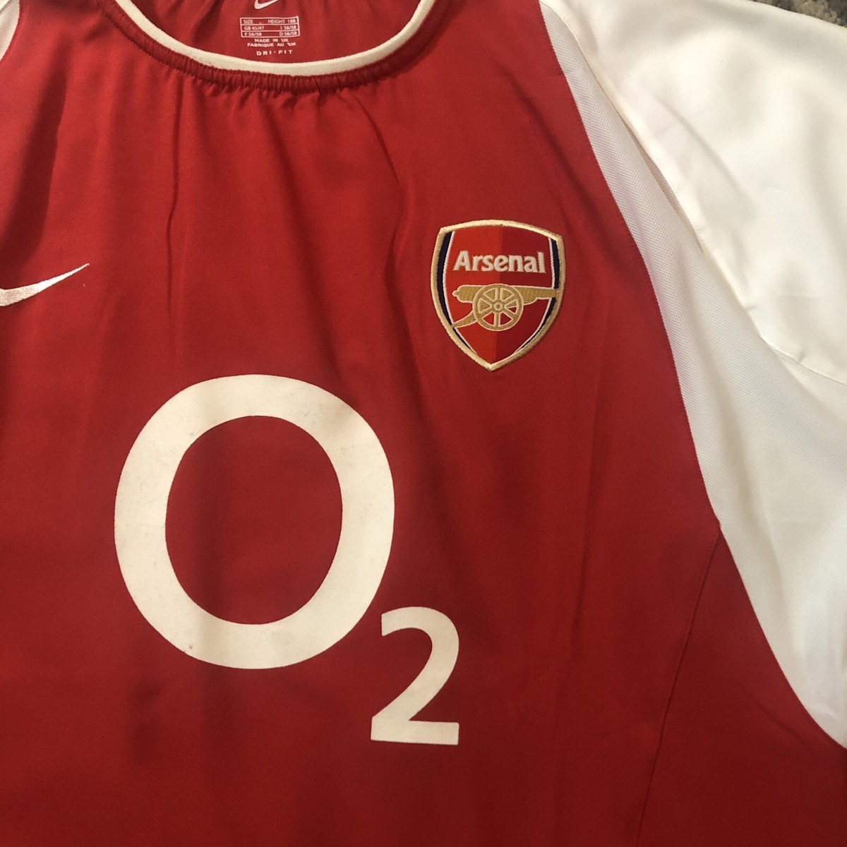 Arsenal O2 2002 2004 Home Vintage Nike Football Soccer Jersey