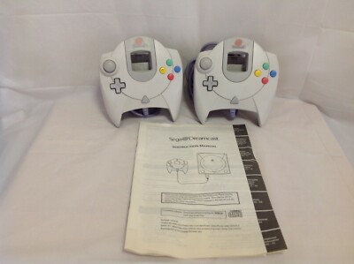 Two (2x) Original Sega Dreamcast Controllers - HKT-7700 & System