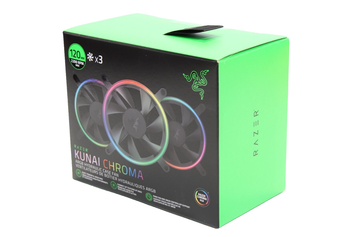 Razer Kunai Chroma 120mm 2200RPM Max ARGB and PWM Hydraulic Case