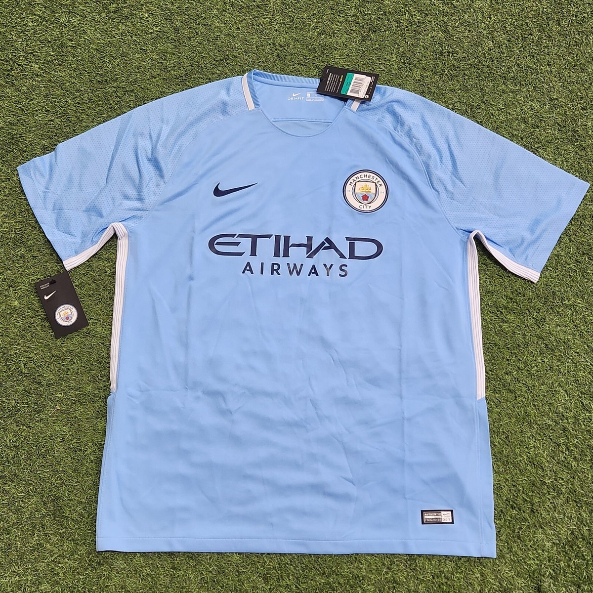 Nike Manchester City Home 17-18 Men's Soccer Jersey Sky Blue | eBay