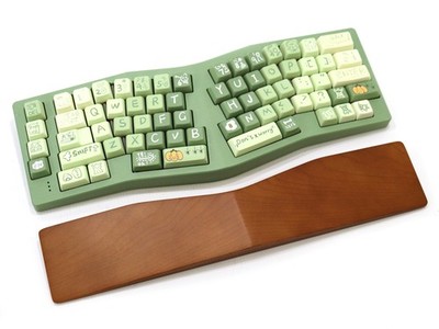 Qwertykeys Neo Ergo Mechanical Keyboard (Spray-Coated Avocado
