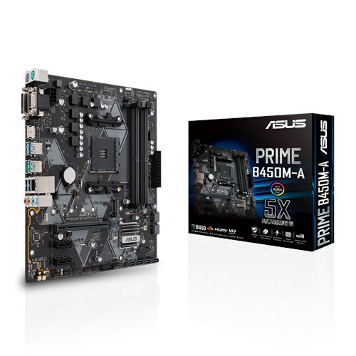 Asus PRIME B450M-A Motherboard CPU AM4 AMD Ryzen DDR4 DVI VGA HDMI