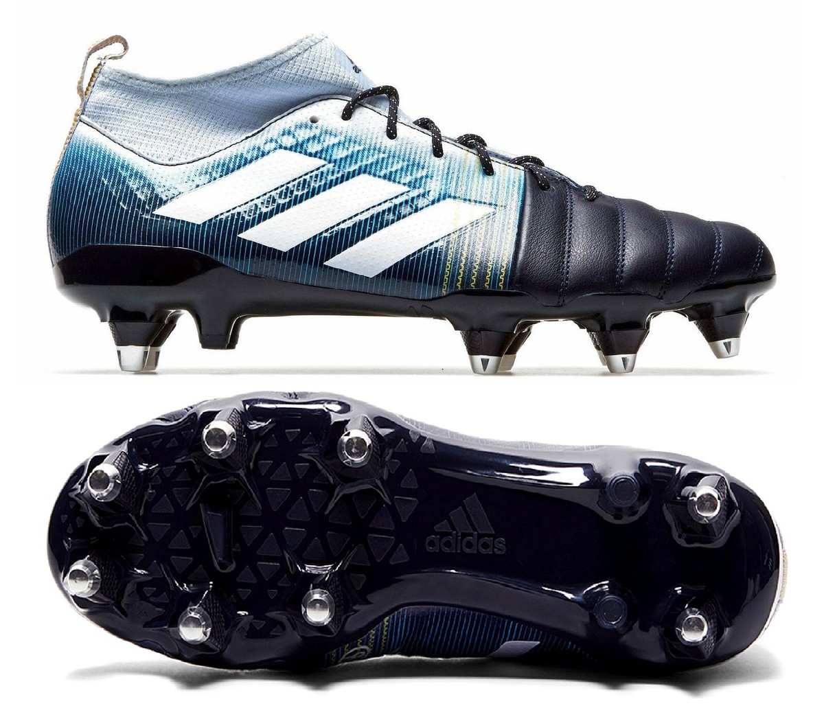 NEW Adidas Kakari X-Kevlar SG Rugby Cleats Shoes, Blue/Cyan