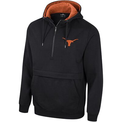 Men's Colosseum Black Texas Longhorns Half-Zip Hoodie | eBay