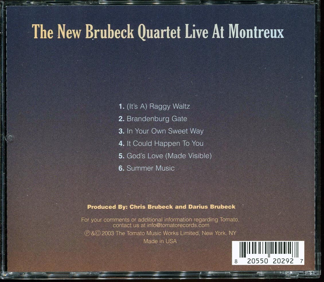 CD The New Brubeck Quartet - Live At Montreux | eBay