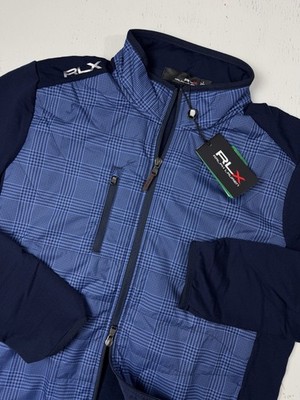 RLX Ralph Lauren Men Size Large Hybrid Golf Jacket Wool Blend Navy