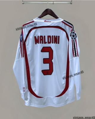 AC Milan MALDINI #3 Jersey 2006/2007 Long Sleeve Retro Vintage