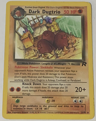 Dark Dugtrio 23/82 Near Mint Team Rocket Non-Holo Pokemon Card | eBay