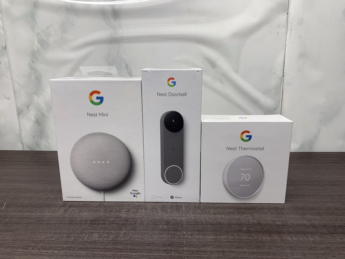 Google Nest Doorbell Bundle - Doorbell Camera/Nest Mini/Nest