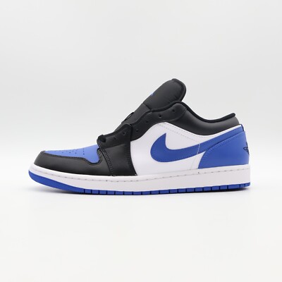 553558-140 Nike Air Jordan 1 Low Black White Alternate Royal Toe