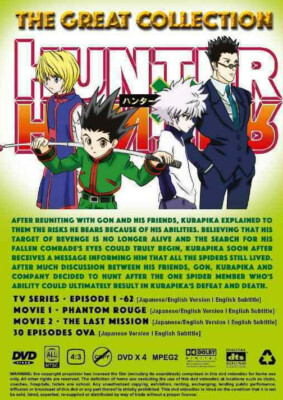 DVD 1999 Hunter X Hunter: Season 1 (VOL.1 - 62 End + OVA + 2