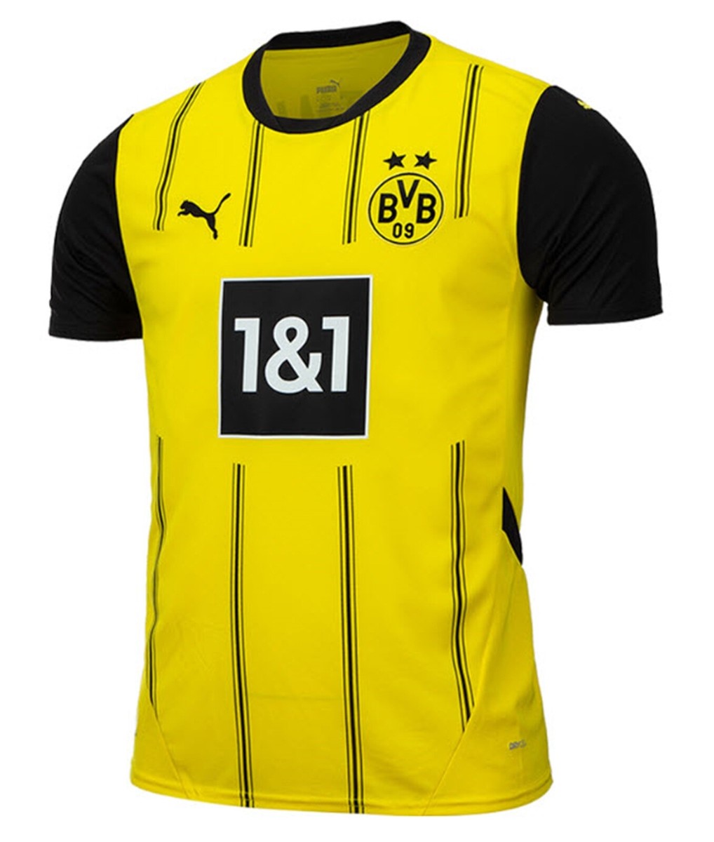 Puma Men Dortmund BVB Home T-Shirts Athletic Yellow Soccer Tee
