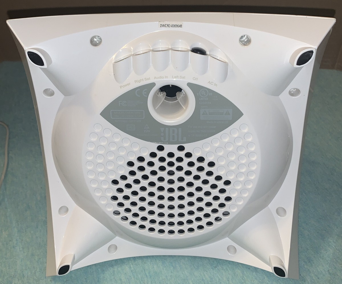 JBL Creature White Speaker System Subwoofer + Satellite Speakers +