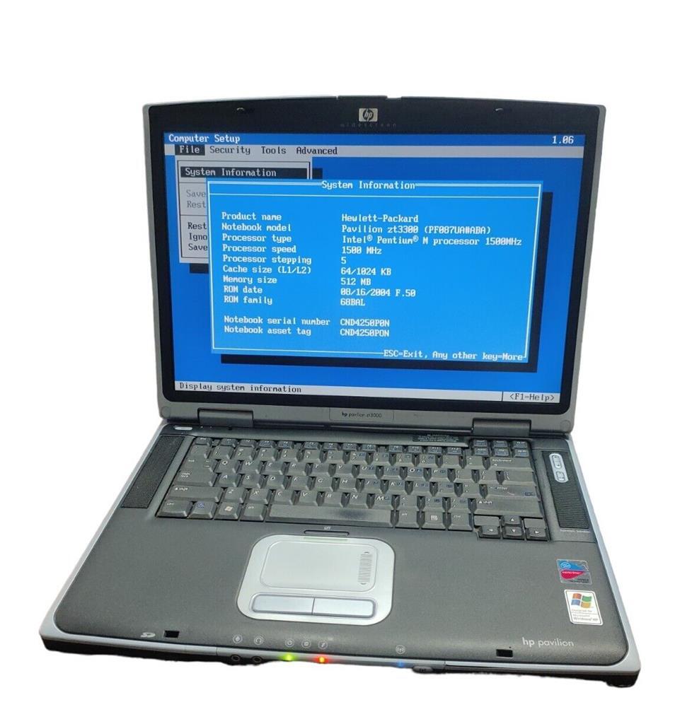 HP Pavilion zt3000 15.4''Intel Centrino Pentium M 1500MHz 512MB