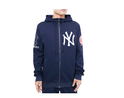 Pro Standard MLB New York Yankees Logo Navy Zip-Up Hoodie