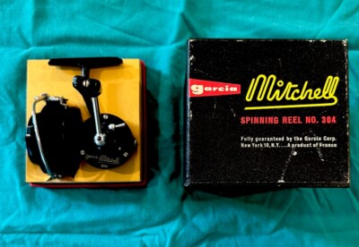Vintage Garcia Mitchell 304 Spinning Reel In Original Box + Manual