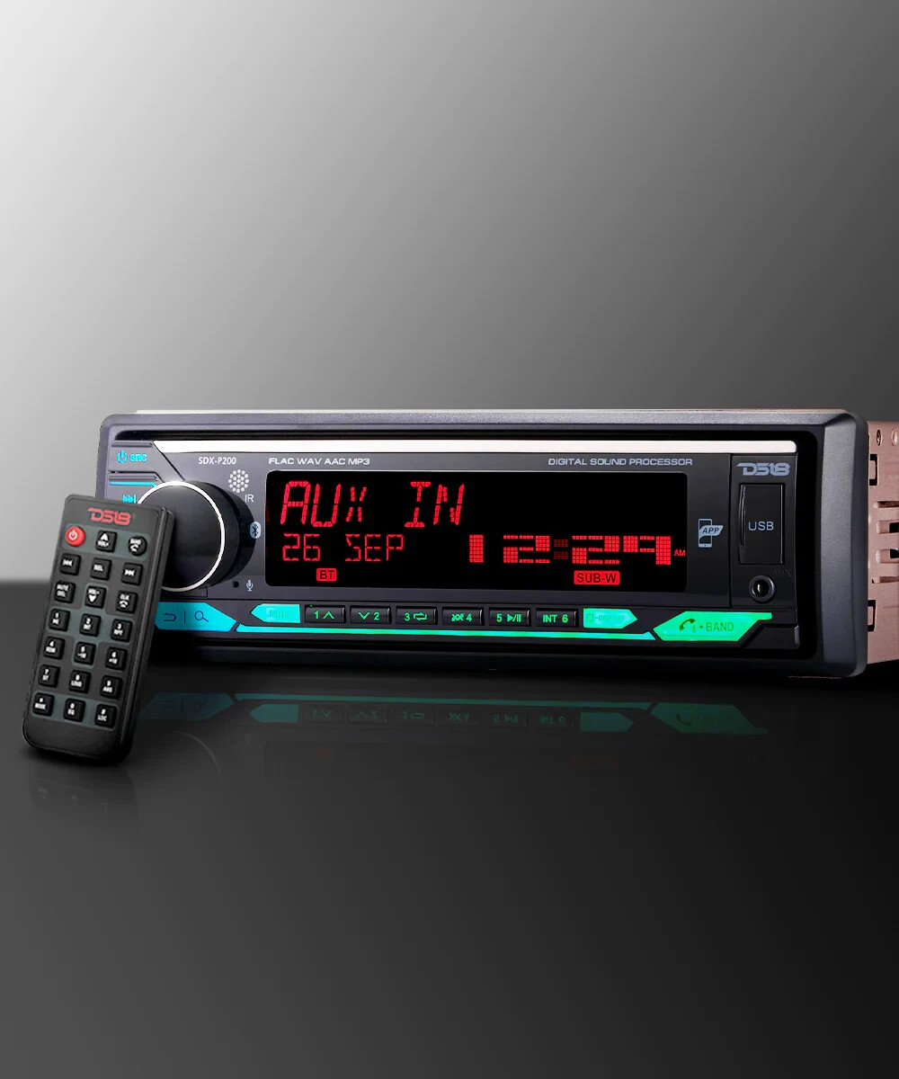 DS18 SDX-P200 Single Din Radio Headunit 240W RMS Bluetooth DSP USB