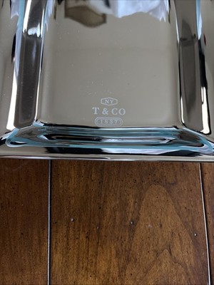 TIFFANY & Co. Vide Poche Tray Rectangle Plate Silver porcelain