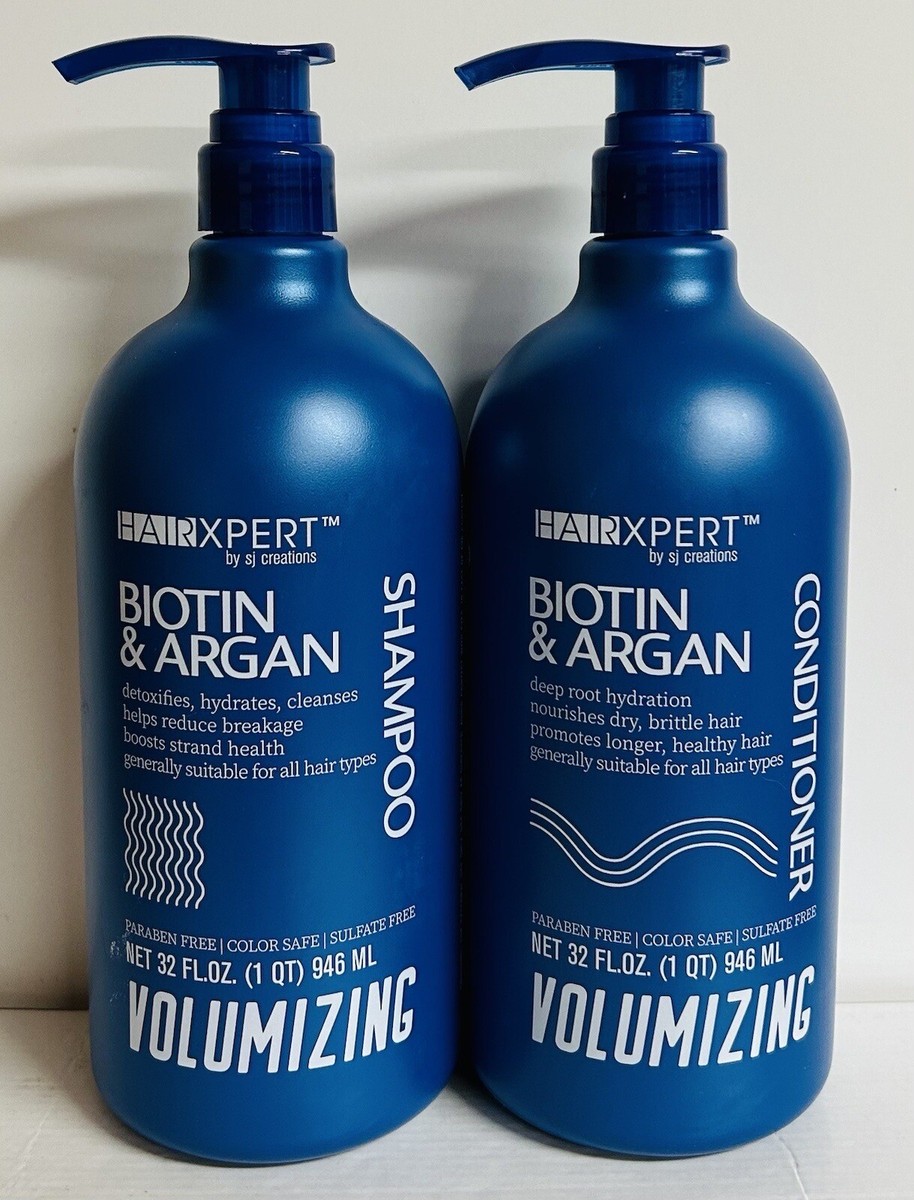 Hair Xpert ~ Biotin & Argan Volumizing Shampoo & Conditioner 32 fl