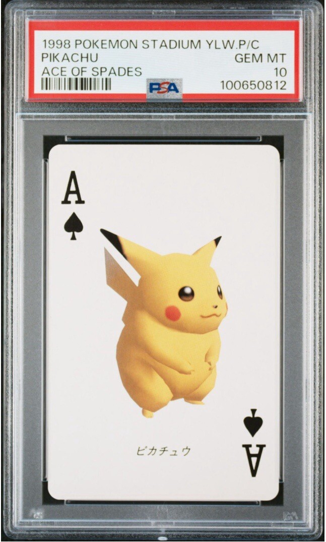 PSA 10 PIKACHU ACE OF SPADES 1998 POKEMON STADIUM YELLOW VERSION