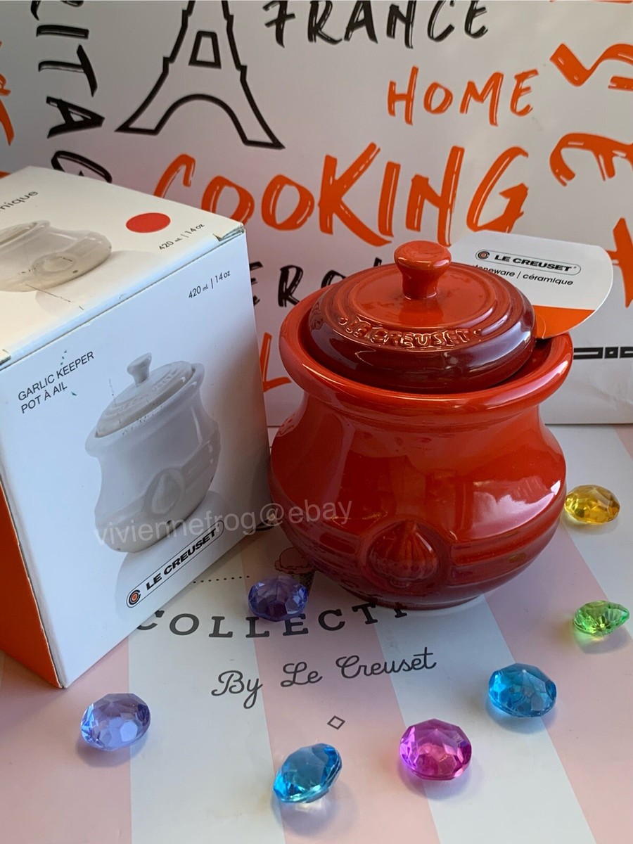 LE CREUSET 420ML/14OZ CERISE RED GARLIC KEEPER STONEWARE VERY RARE