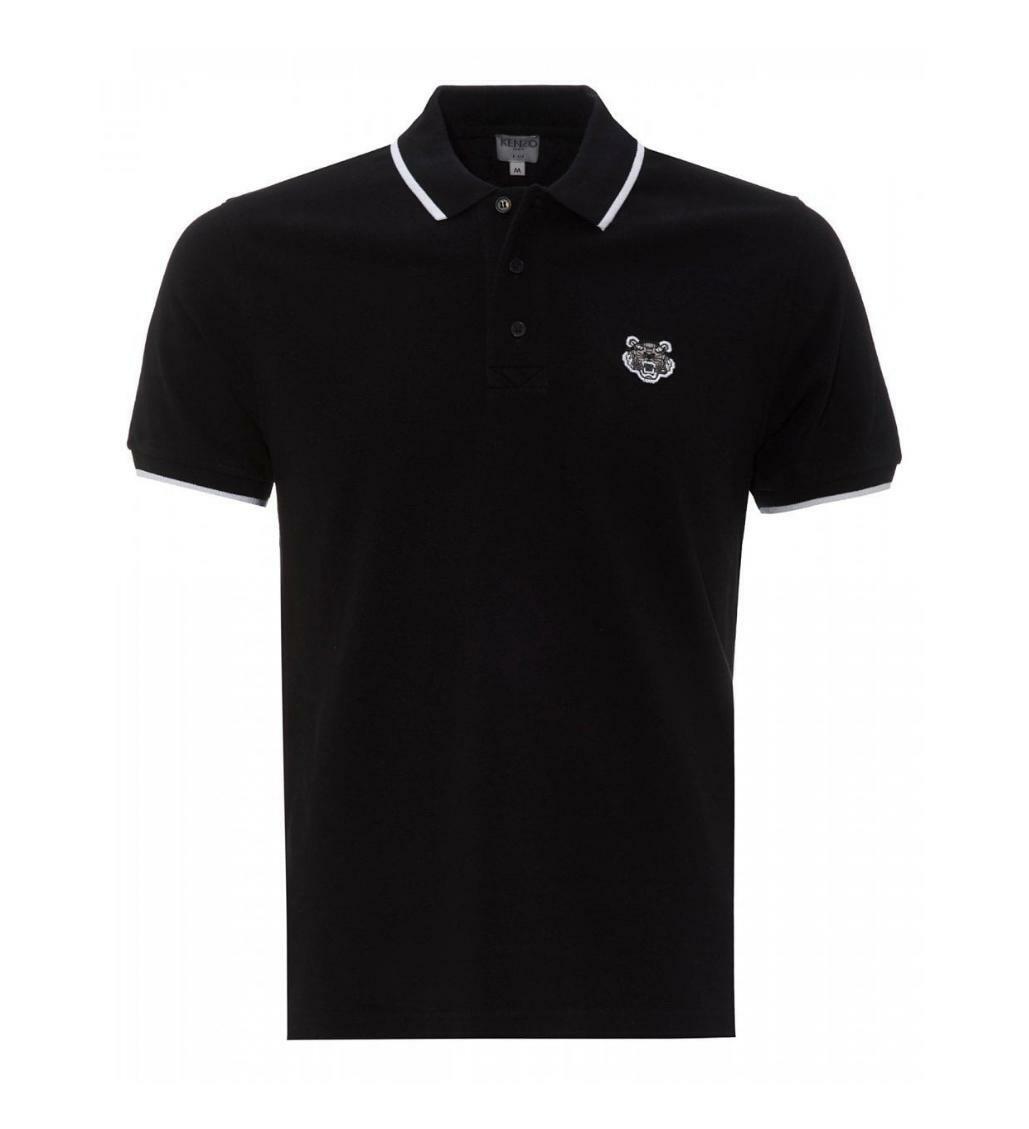 Kenzo Mens Tiger Crest Cotton Black Polo Shirt | eBay
