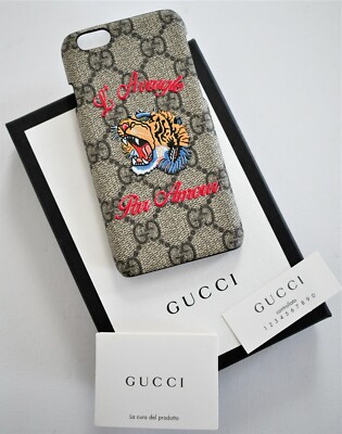 NEW Authentic GUCCI L'AVEUGLE PAR AMOUR TIGER GG iPhone® 6 Hard