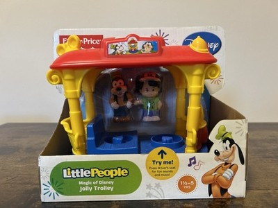 Fisher Little People Disney Parade Jolly Trolley With Goofy Figure