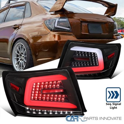 Fits 08-14 Subaru Impreza WRX Matte Black Tail Lamps+Sequential