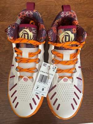 Size 7M/8W - adidas D Rose Son of Chi White/Bold Orange/Legendary