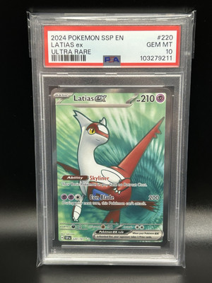 2024 Pokemon Surging Sparks Latias EX #220 Ultra Rare PSA 10 Card