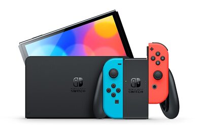 Nintendo Switch OLED with Neon Red & Neon Blue Joy-Con - Japan