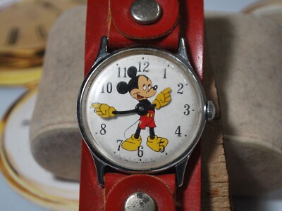 Vintage 1969 TIMEX Mickey Mouse Men's Manual Wind Watch -- For