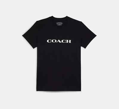 Brand New Coach Essential T Shirt In Organic Cotton Black C9693