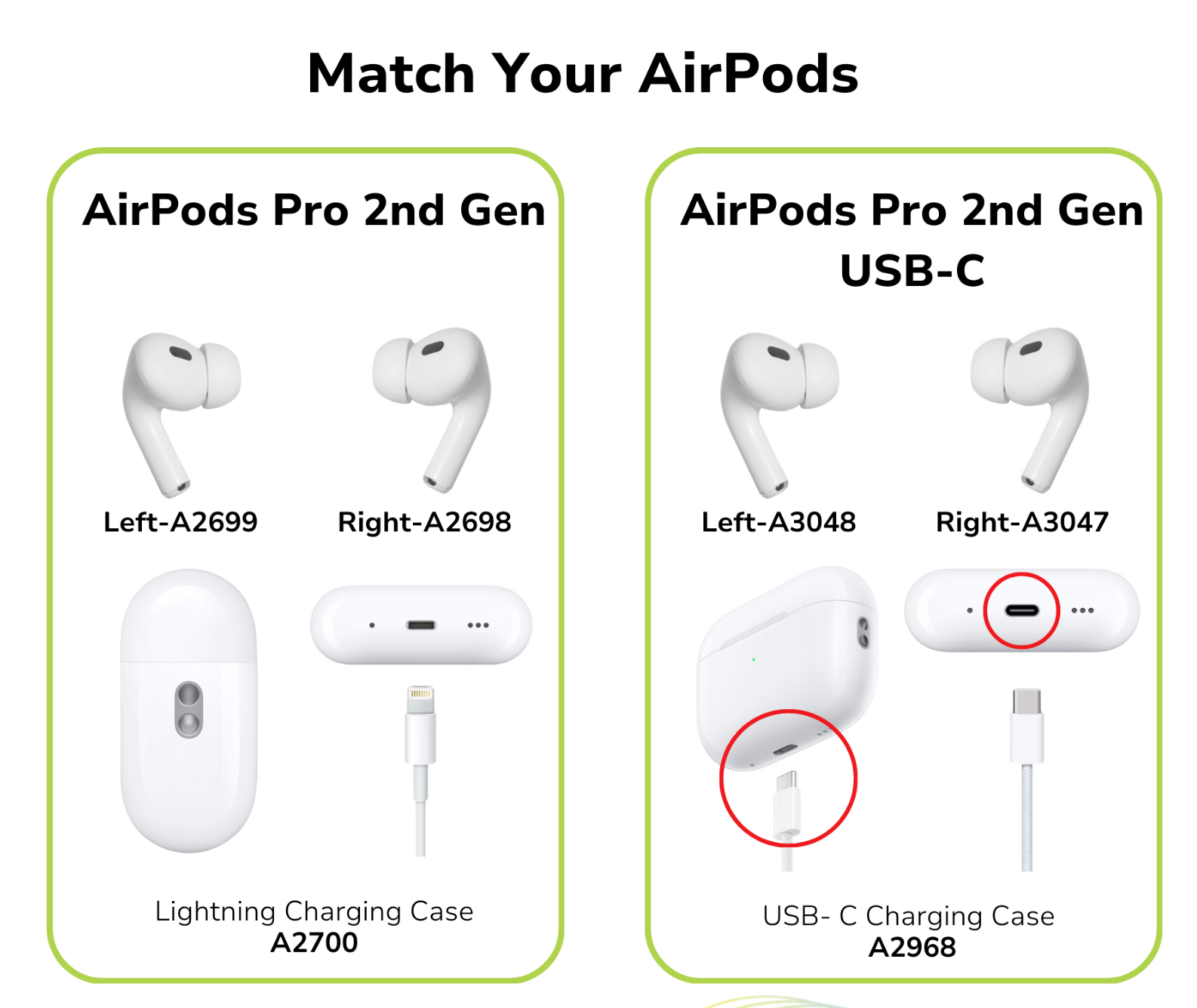 Original Apple AirPods Pro 2nd USB-C Replacement Right / LEFT